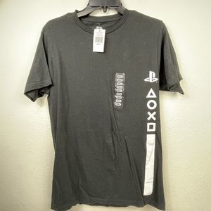PlayStation Men's PS Logo and Joypad Button Icons Side T-Shirt PS5 PS5 Small